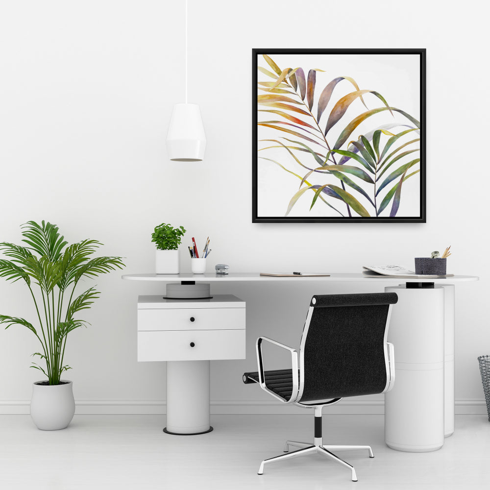 Watercolor Tropical Palm Leaves Canvas - Exotic Home Decor