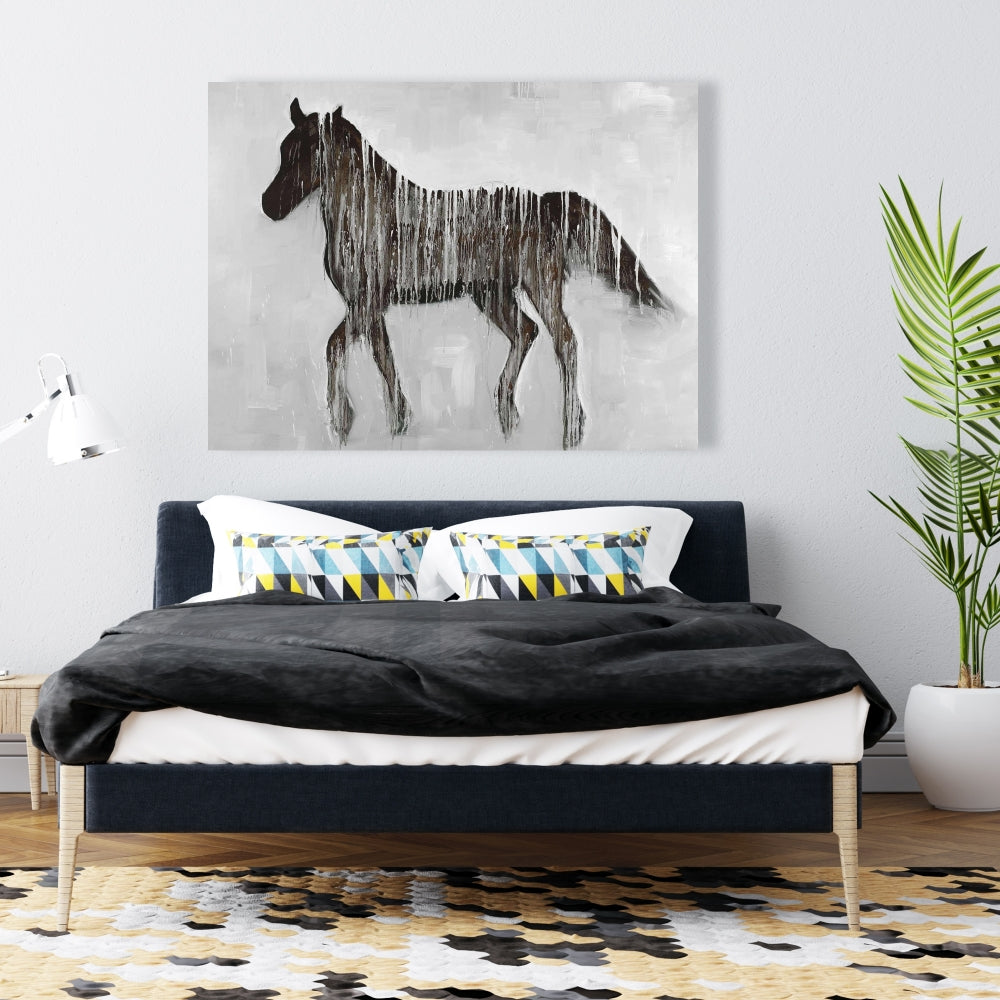 Gambading Abstract Horse Canvas - Brown Animal Bedroom Decor