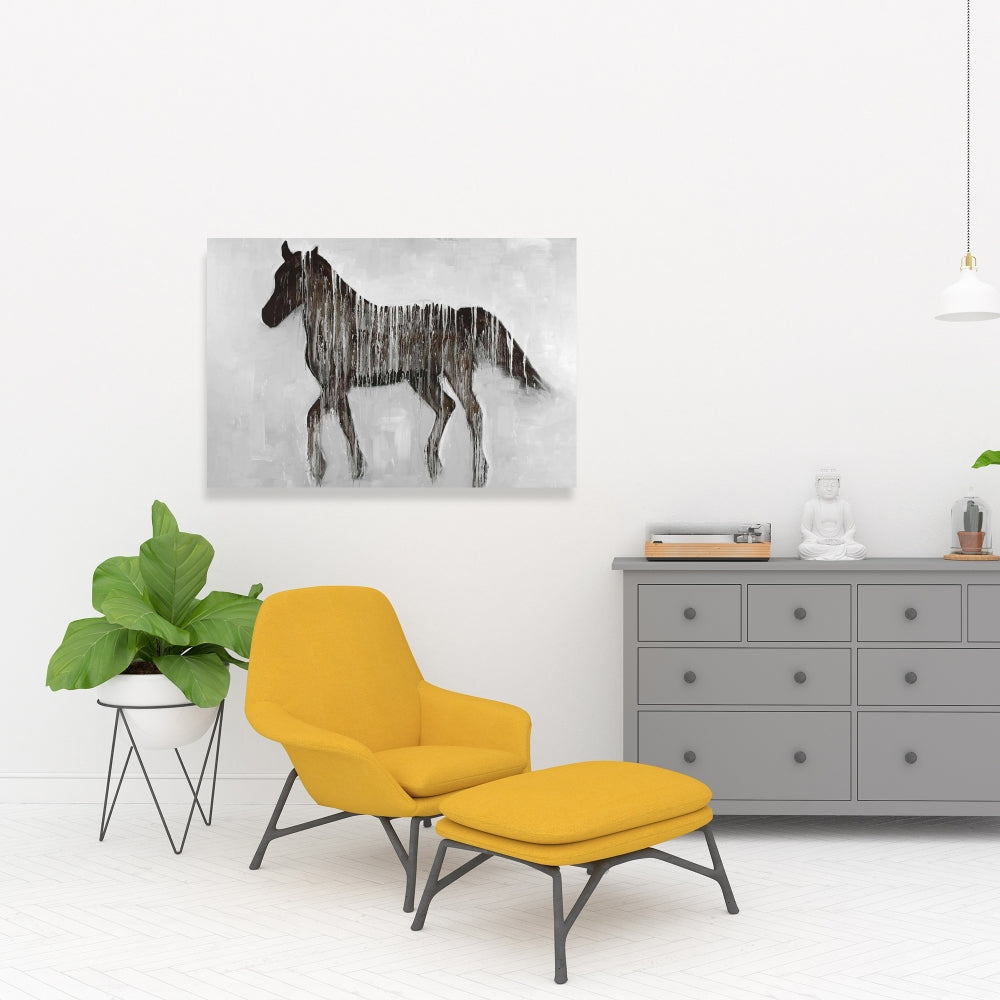 Gambading Abstract Horse Canvas - Brown Animal Bedroom Decor