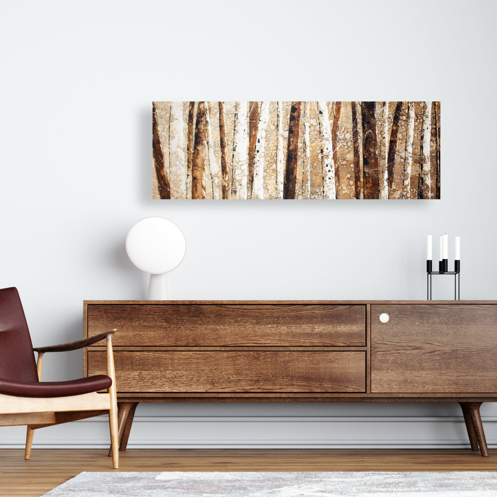 Tree Trunks Brown Rustic Canvas - Home Decor Wall Art