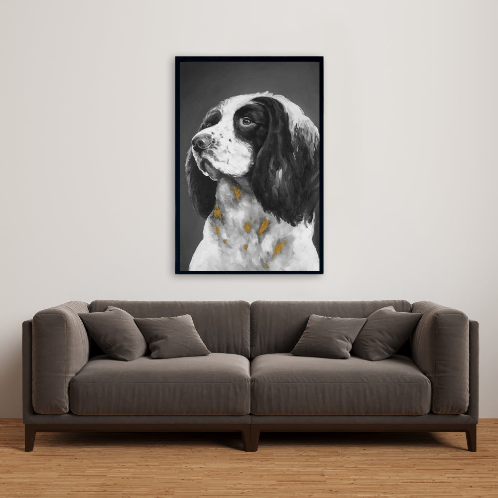 Gray English Springer Spaniel Canvas | Contemporary Home Decor