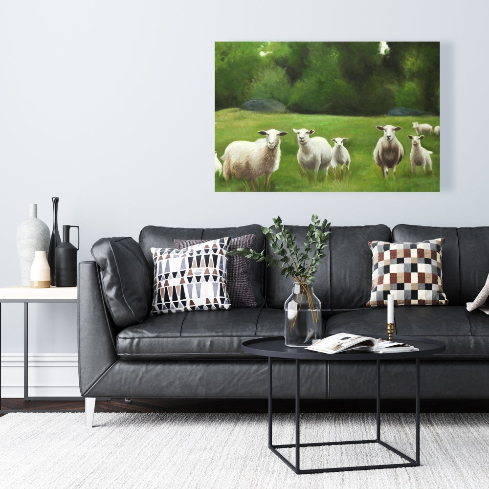 Rustic Farm Animals Canvas | Fields of Sheep Bedroom Decor