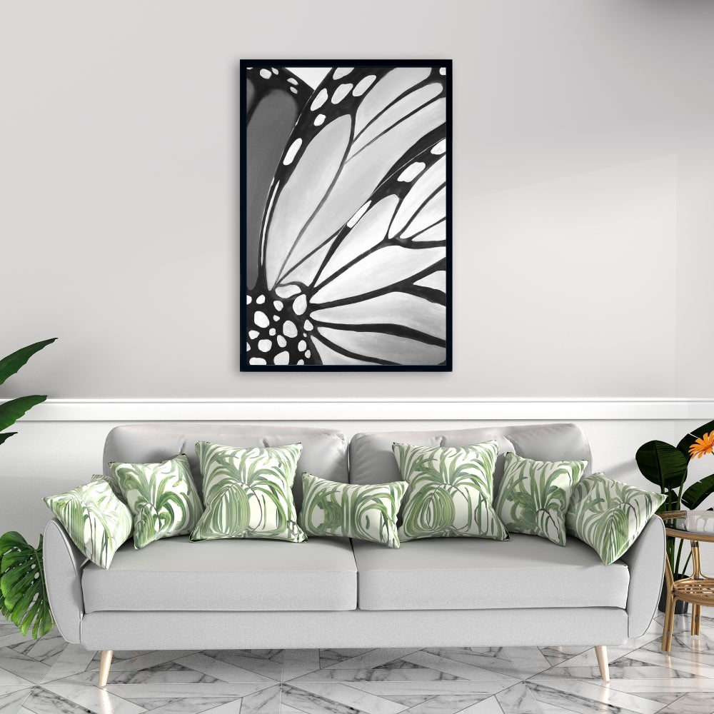 Monarch Wings Closeup Canvas - White Animals Insect Decor