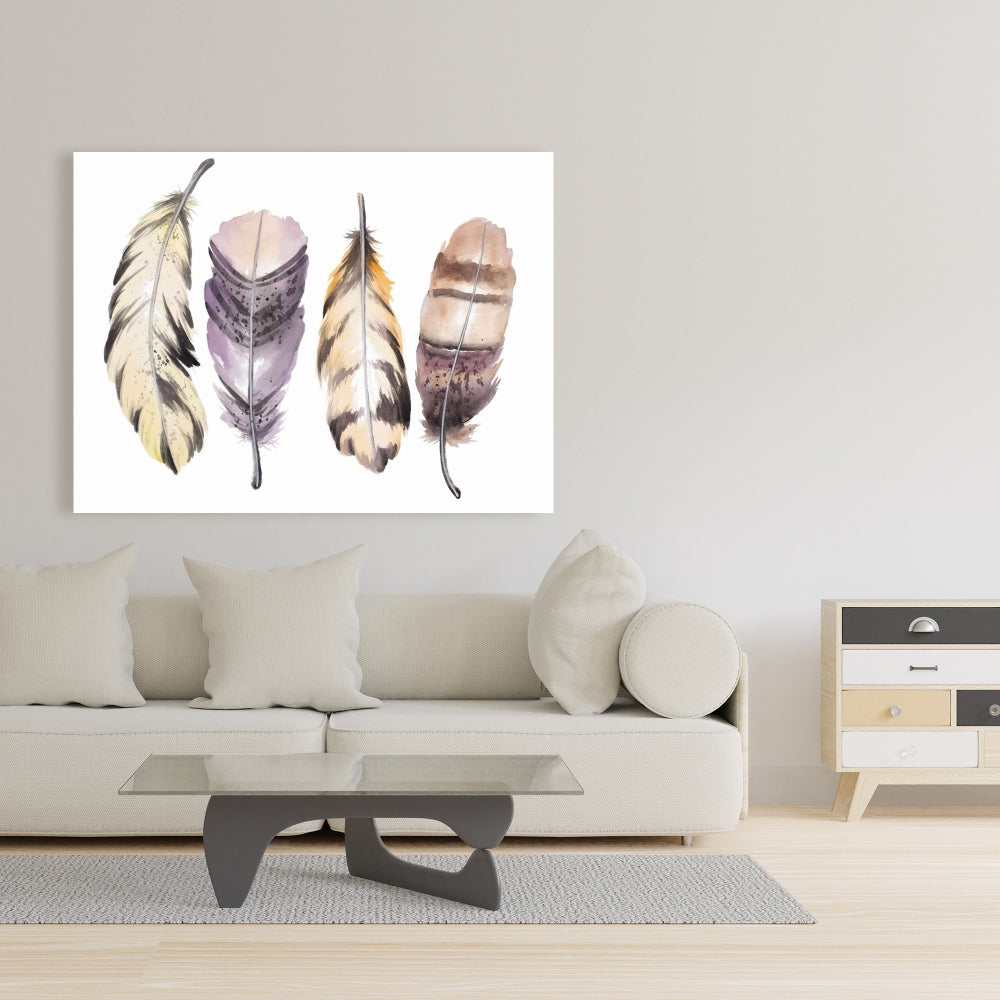 Bohemian Animals Canvas | Purple Feather Set | Home Decor
