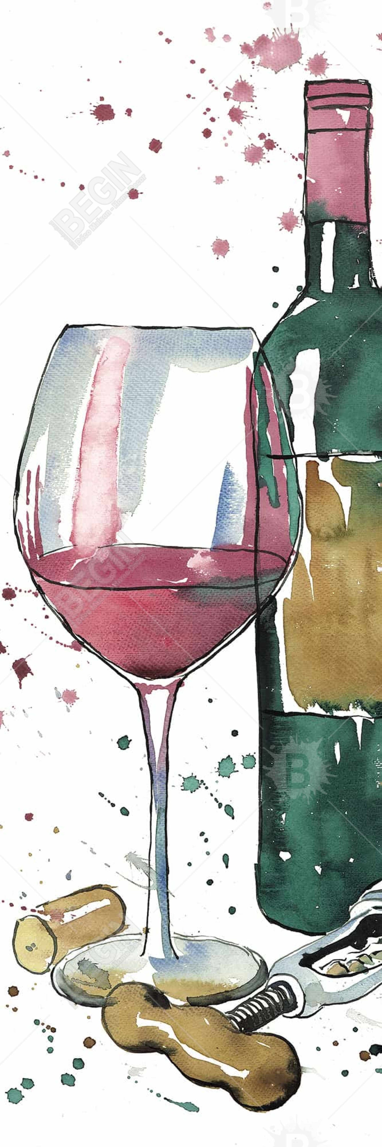 Gastronomy Red Wine Canvas | Bottle of Red Wine Home Decor