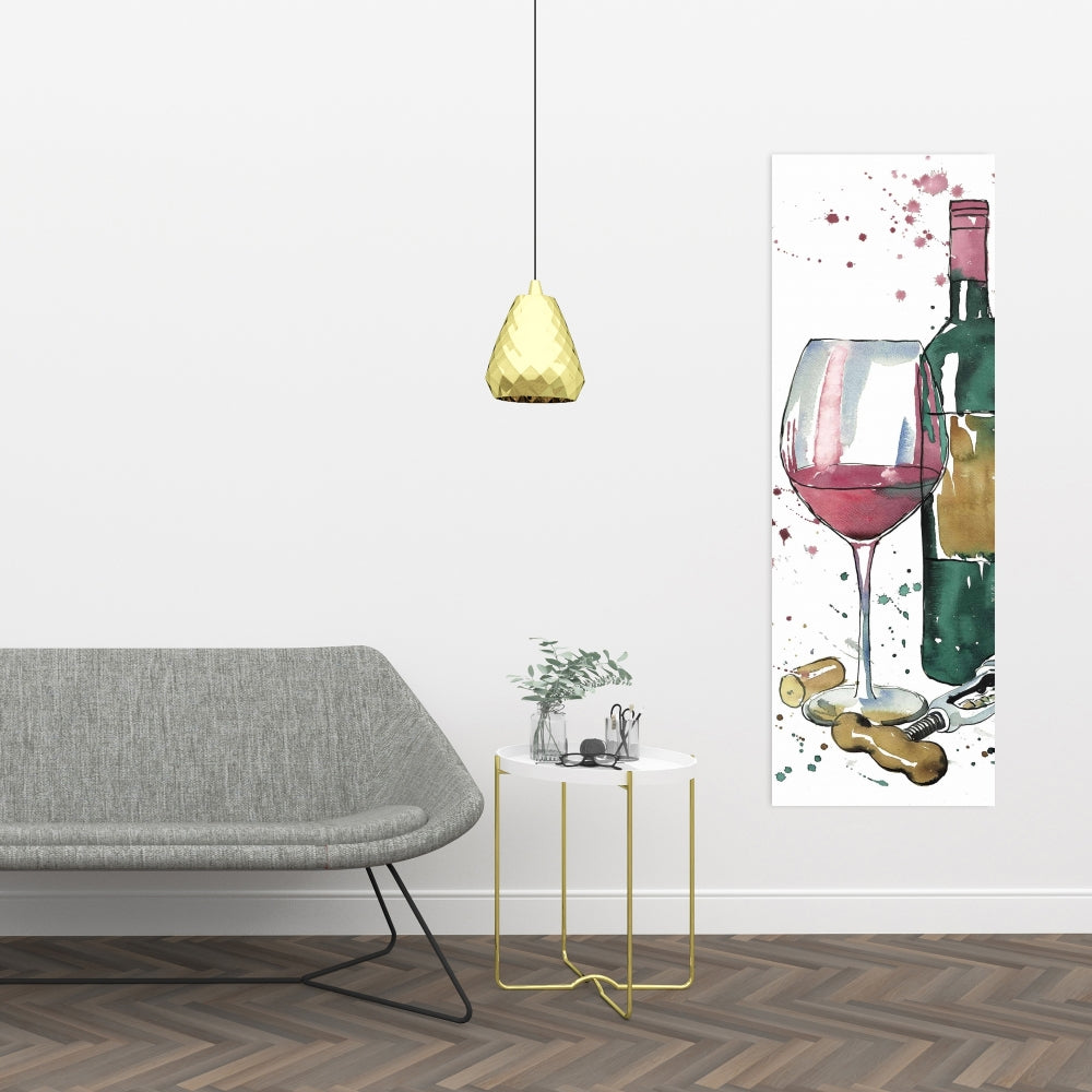 Gastronomy Red Wine Canvas | Bottle of Red Wine Home Decor