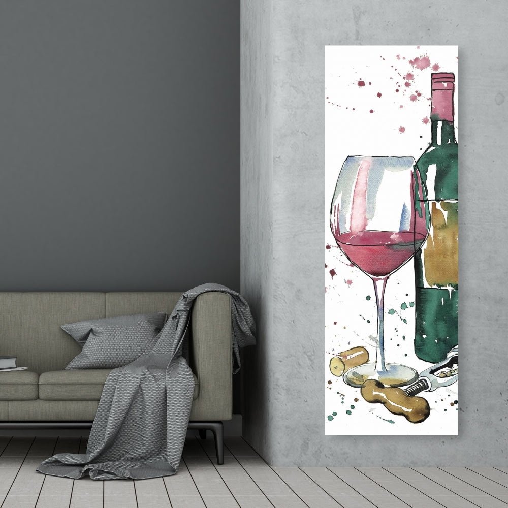 Gastronomy Red Wine Canvas | Bottle of Red Wine Home Decor