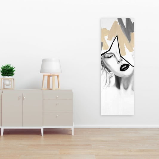 Divided Woman Canvas - Beauty Gray Bedroom Wall Art Decor