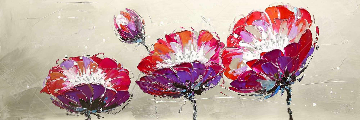 Gray Bedroom Contemporary Framed Canvas | Three Wild Flowers