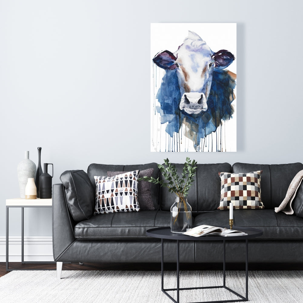 Watercolor Cow Canvas | Farm Animal Home Decor Wall Art