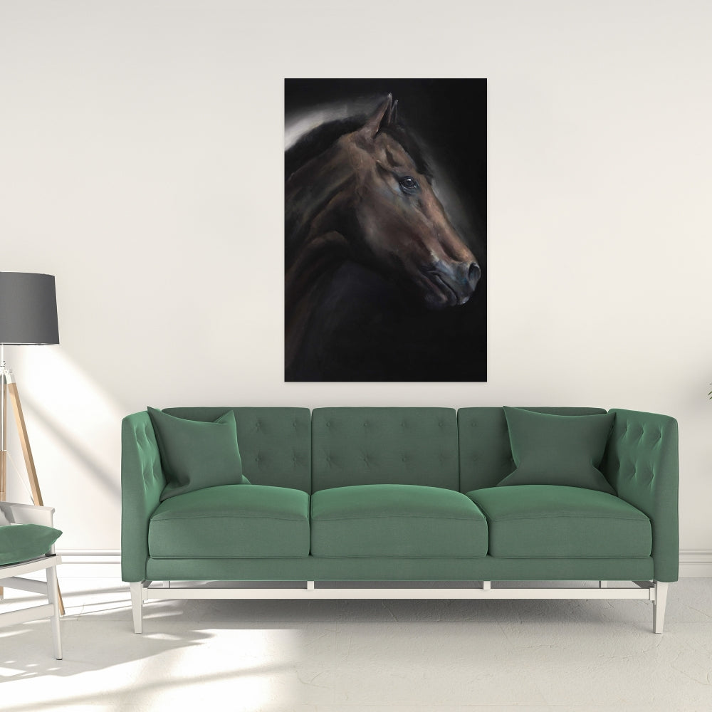 Loneliness Horse Rustic Brown Canvas | Home Decor Art Piece