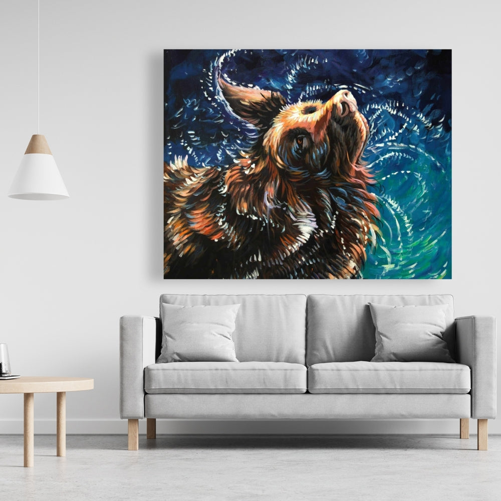 Wet Golden Retriever Canvas | Bedroom Animals Home Decor