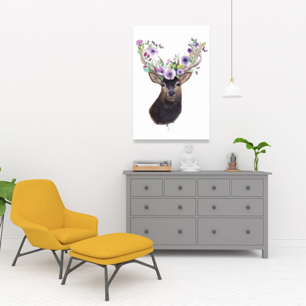 Romantic Animals Roe Deer Head Canvas - Home Decor