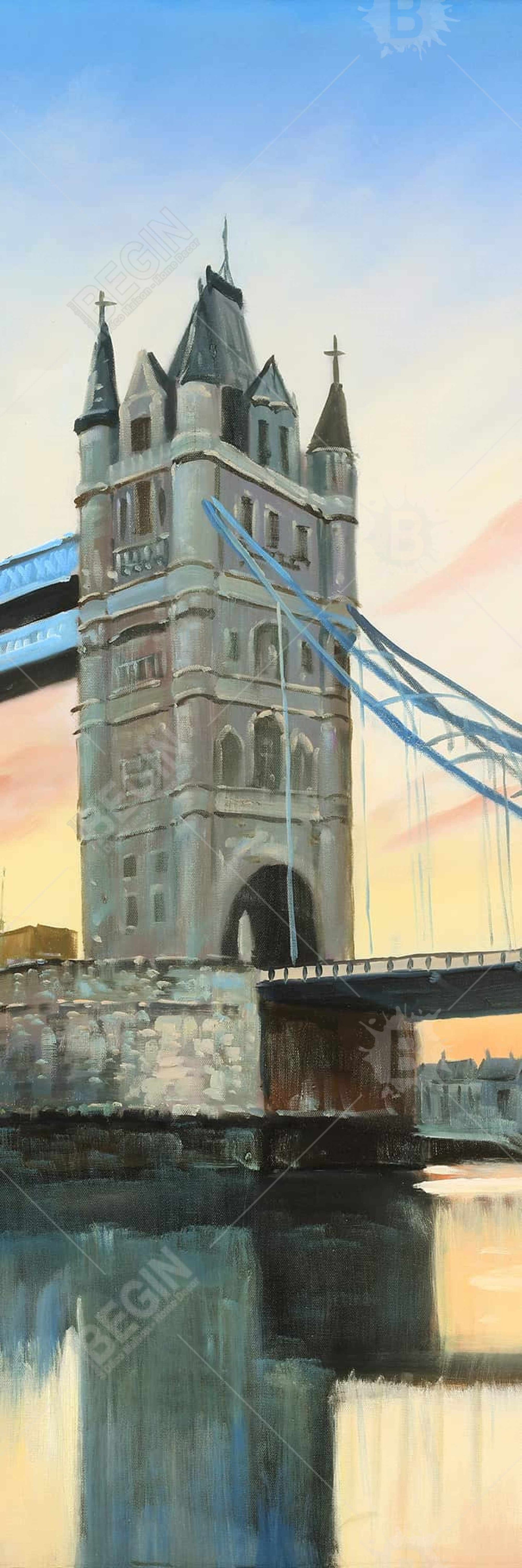 Sunset on London Bridge Canvas | Contemporary Bedroom Decor