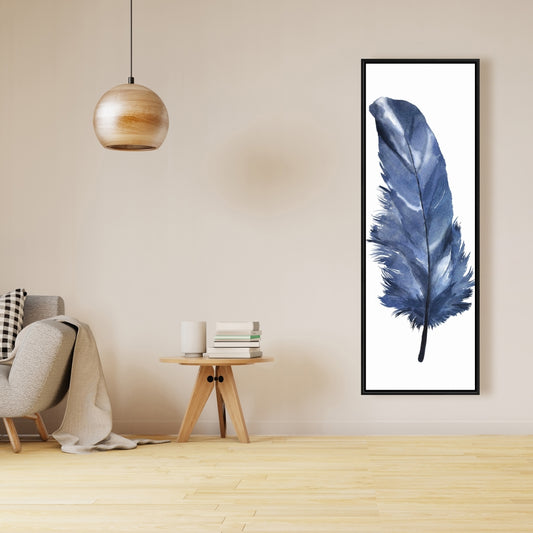 Blue Feather Bohemian Canvas | Feathers Animals Home Decor