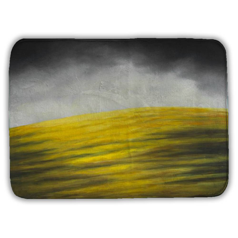 Yellow Hill Gray Canvas - Contemporary Living Room Decor