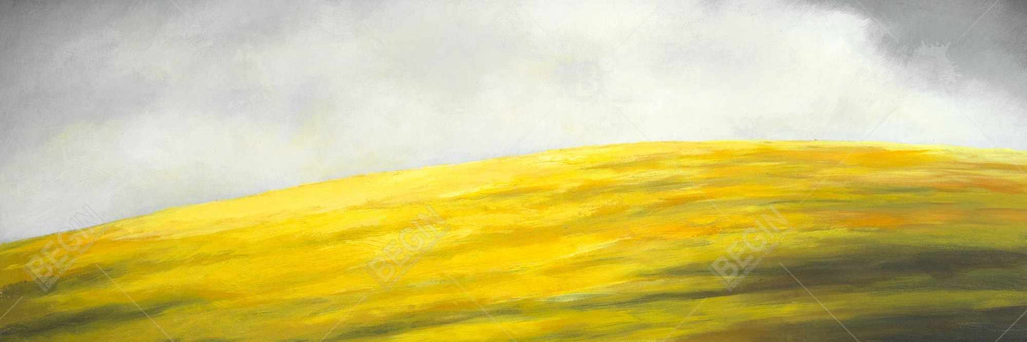 Yellow Hill Gray Canvas - Contemporary Living Room Decor