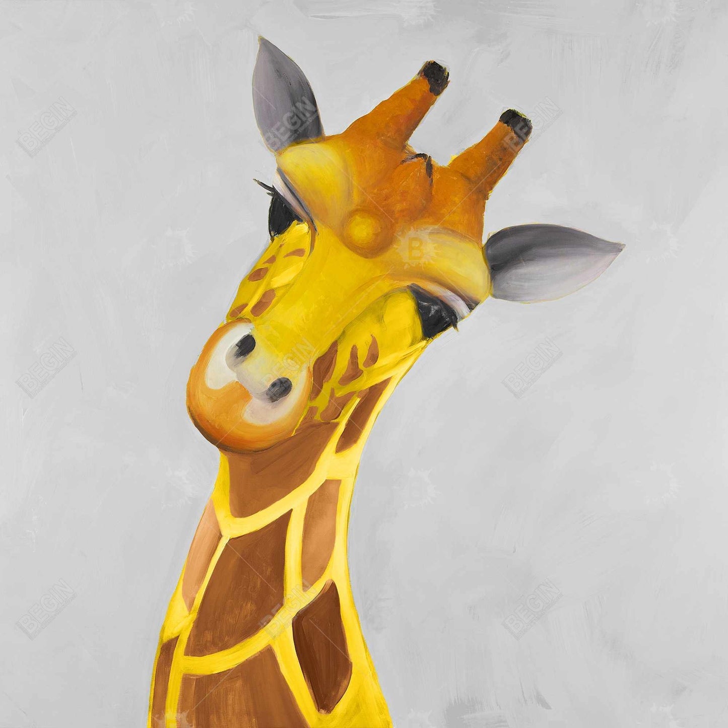 Curious Giraffe Canvas | African Animal Decor for Living Room