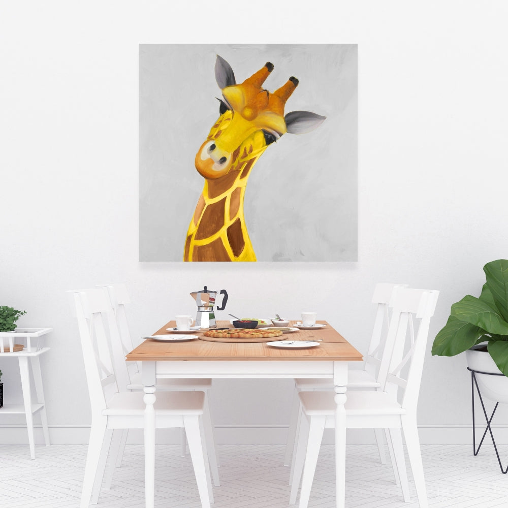Curious Giraffe Wildlife Canvas - Home Decor Animal Artwork