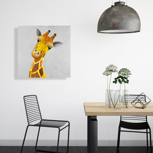 Curious Giraffe Wildlife Canvas - Home Decor Animal Artwork