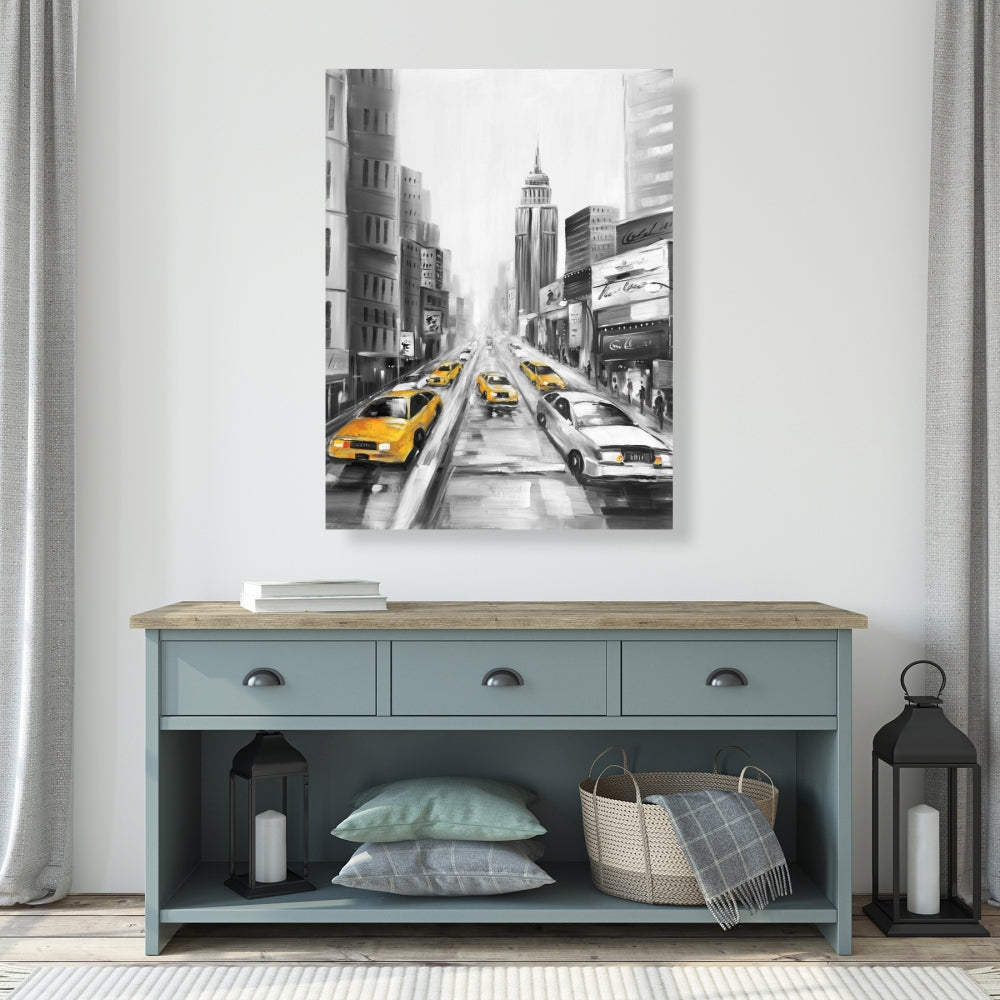 Toile « Taxis jaunes à New York » | Décoration d'intérieur grise