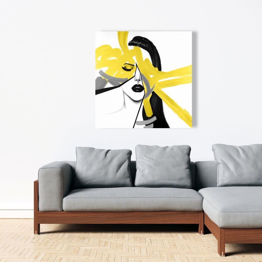 Beauty Divided Gray Canvas - Modern Home Decor Art Piece