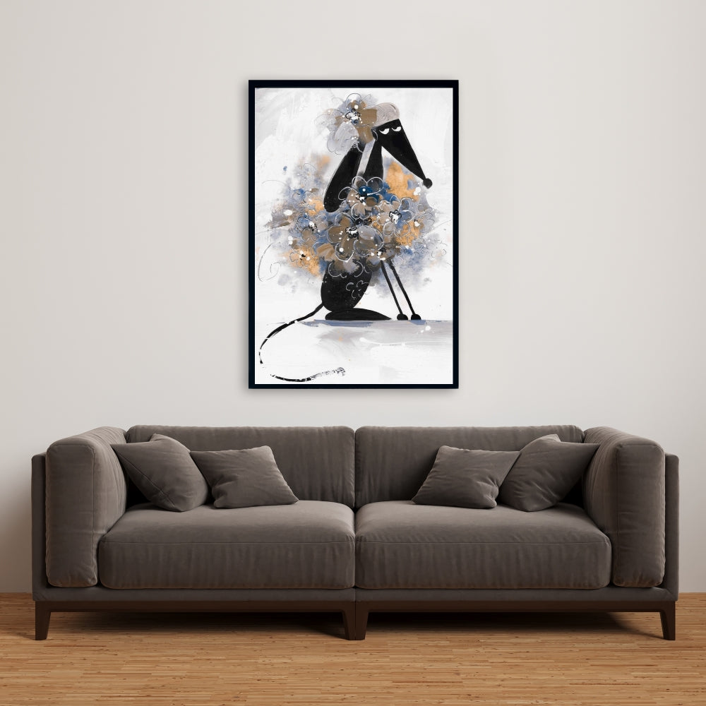 Toile représentant un lévrier afghan | Décoration de chambre américaine