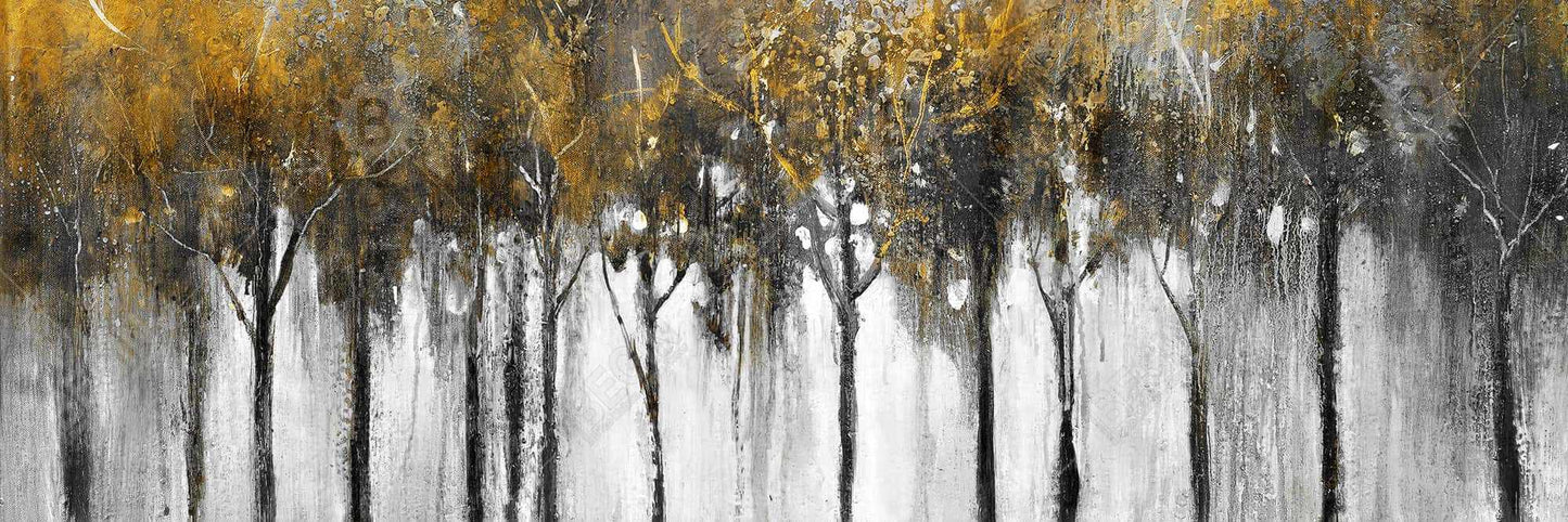 Abstract Yellow Forest Canvas - Trees Office Home Decor
