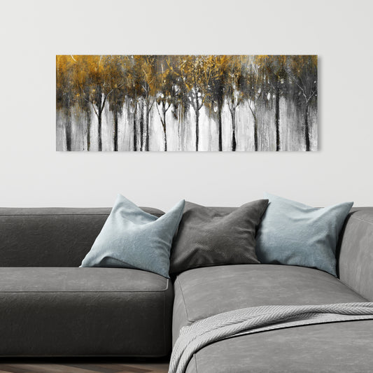 Abstract Yellow Forest Canvas - Trees Office Home Decor