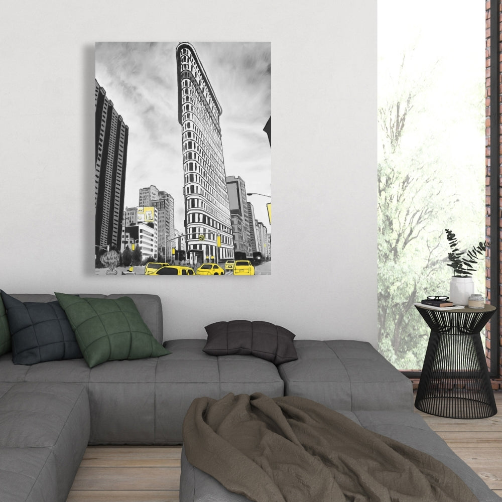 Flatiron Building to NYC Canvas | Home Decor City Outline