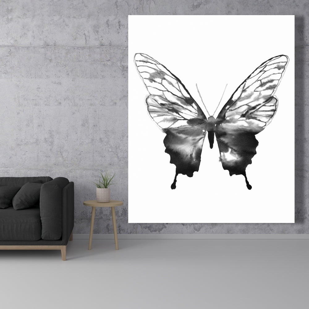 Black Butterfly Sketch Canvas | Minimalist Bedroom Decor