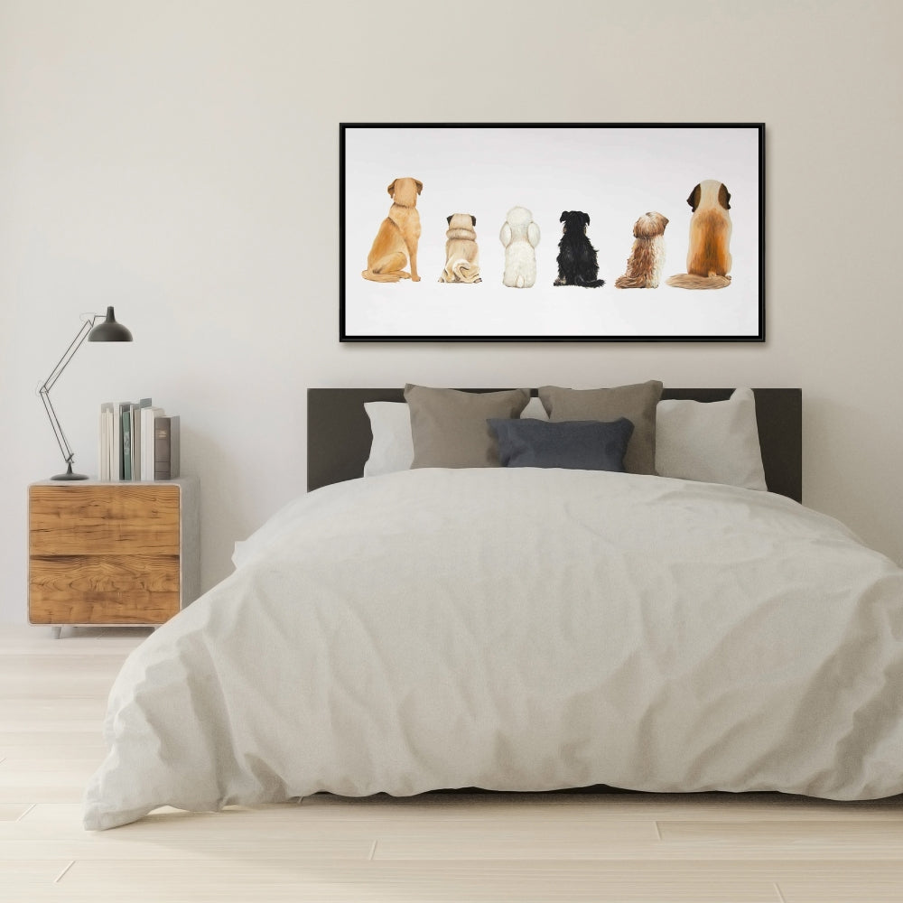 White Animals Canvas | Man's Best Friend Back View Decor