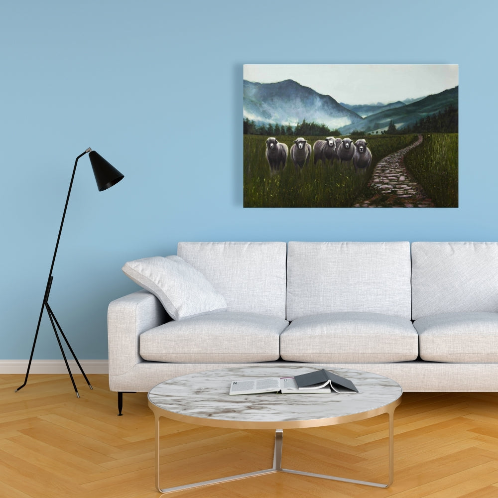 Sheep in the Countryside Canvas | Farm Animal Home Decor
