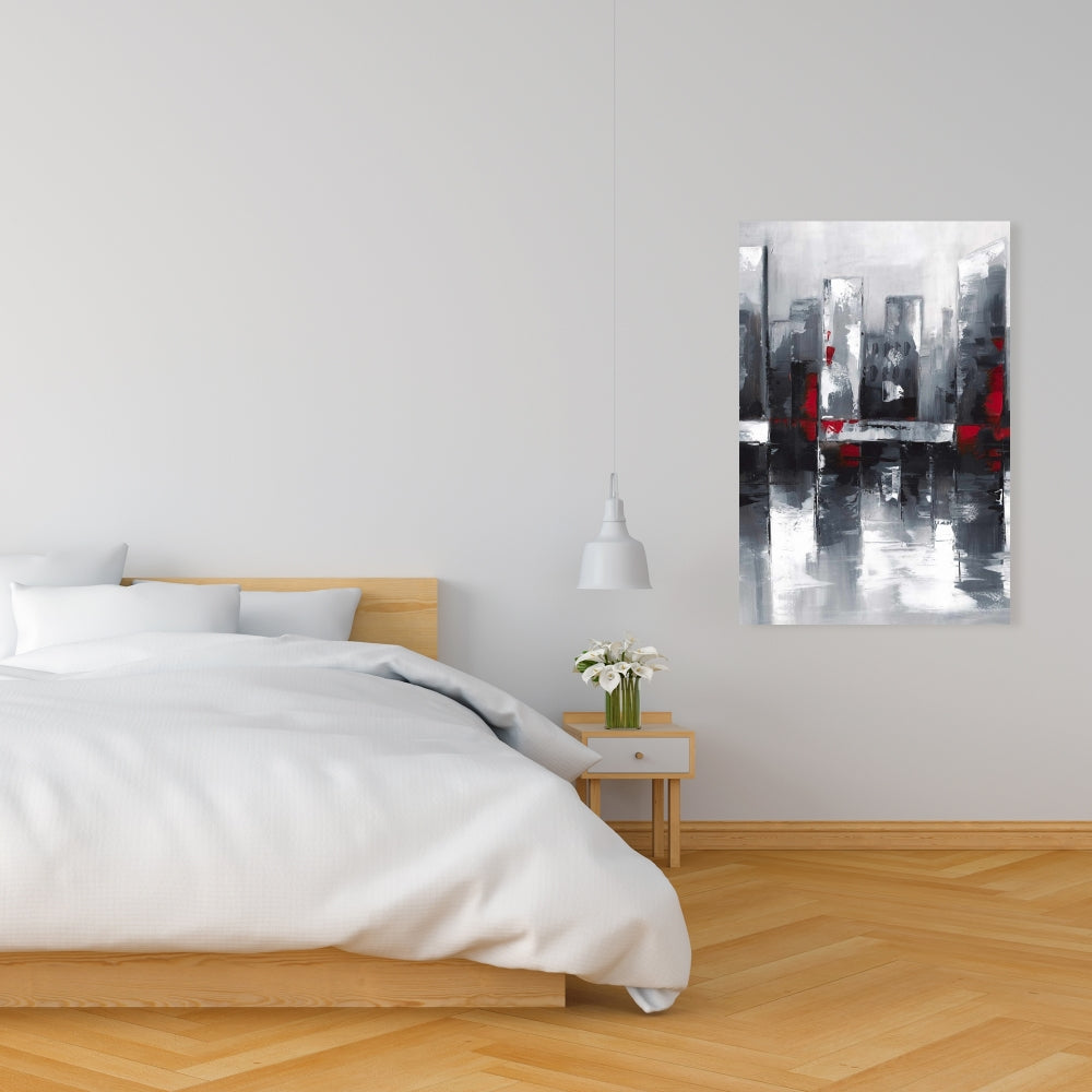 Abstract Cityscape Blue Cities Bedroom Canvas | Home Decor