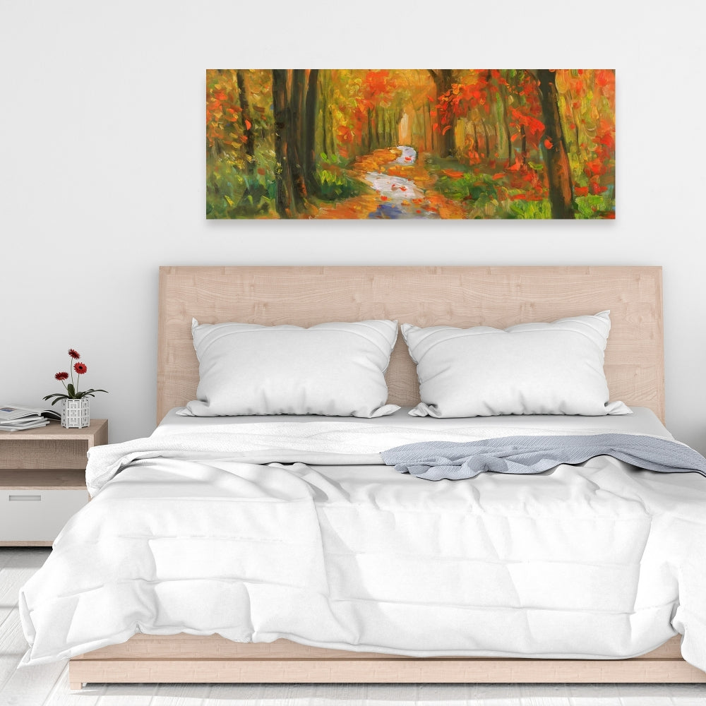 Autumn Trail Canvas - Contemporary Living Room Wall Art Decor