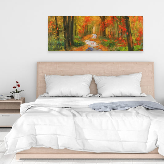 Autumn Trail Canvas - Contemporary Living Room Wall Art Decor