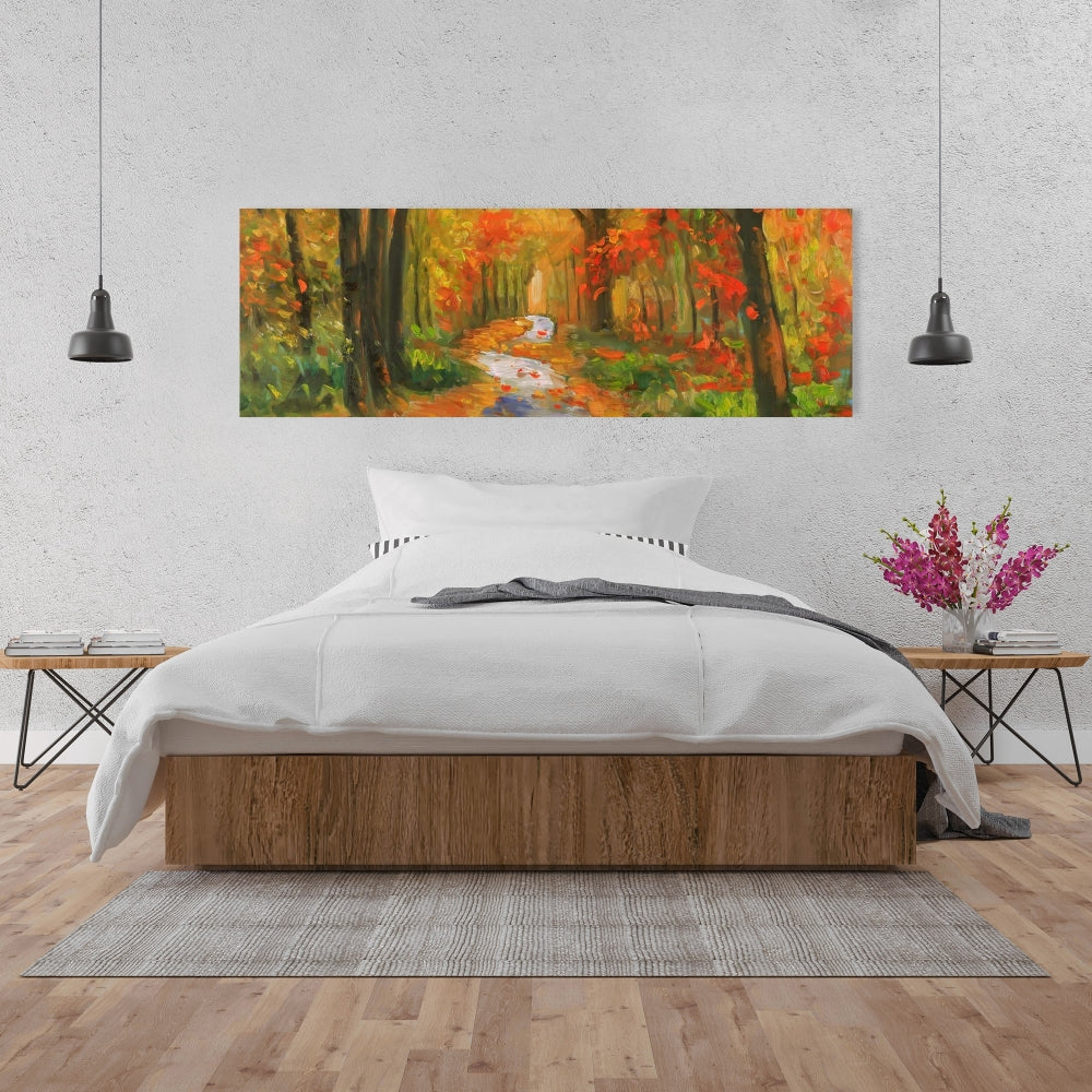 Autumn Trail Canvas - Contemporary Living Room Wall Art Decor