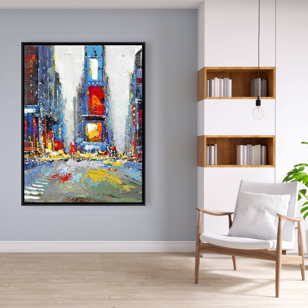 Abstract Colorful Buildings Framed Canvas | Home Decor Art