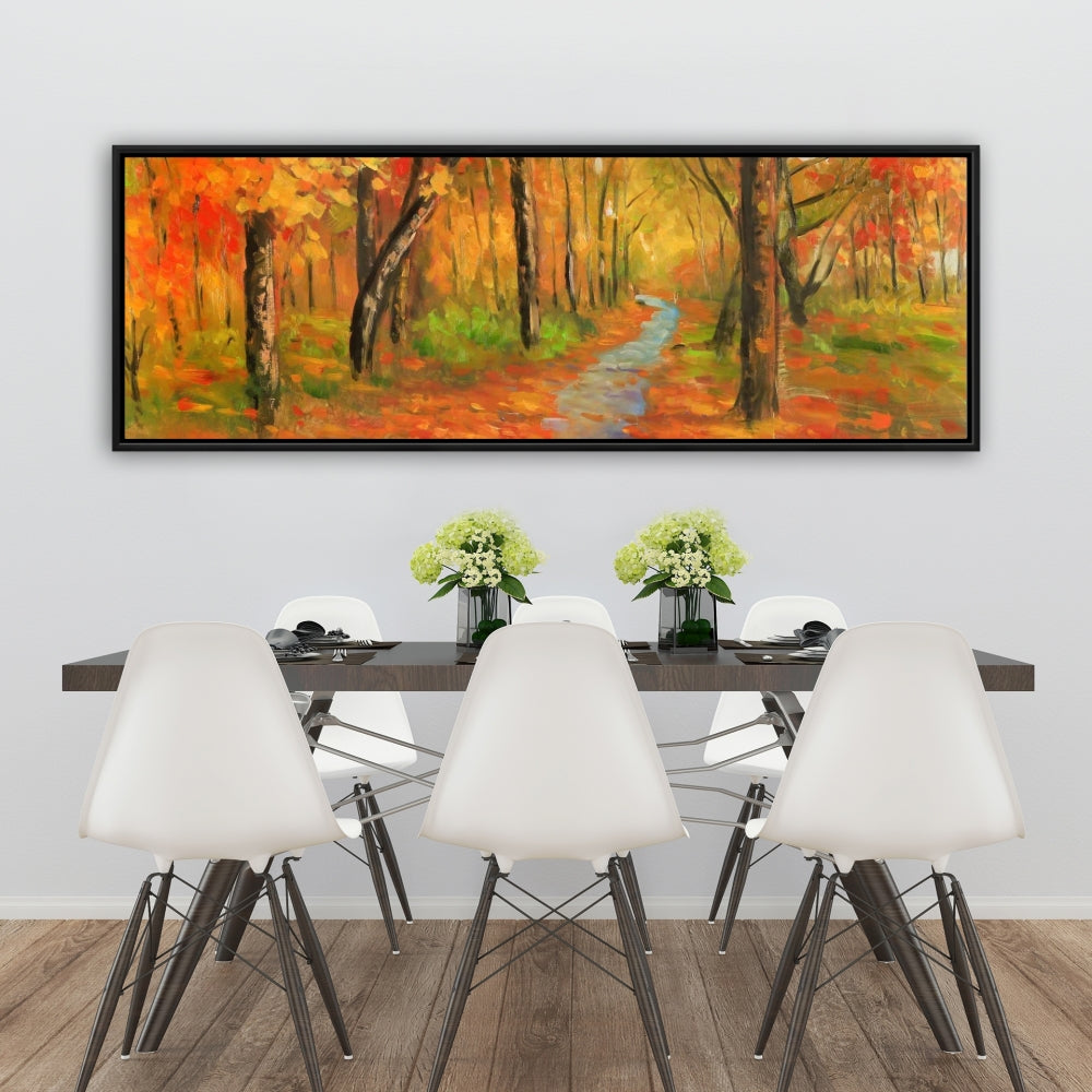 Autumn Trail in Forest Canvas | Trees Contemporary Home Decor