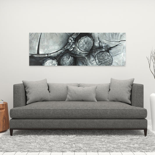 White Bedroom Canvas - Textured Wooden Logs Home Decor