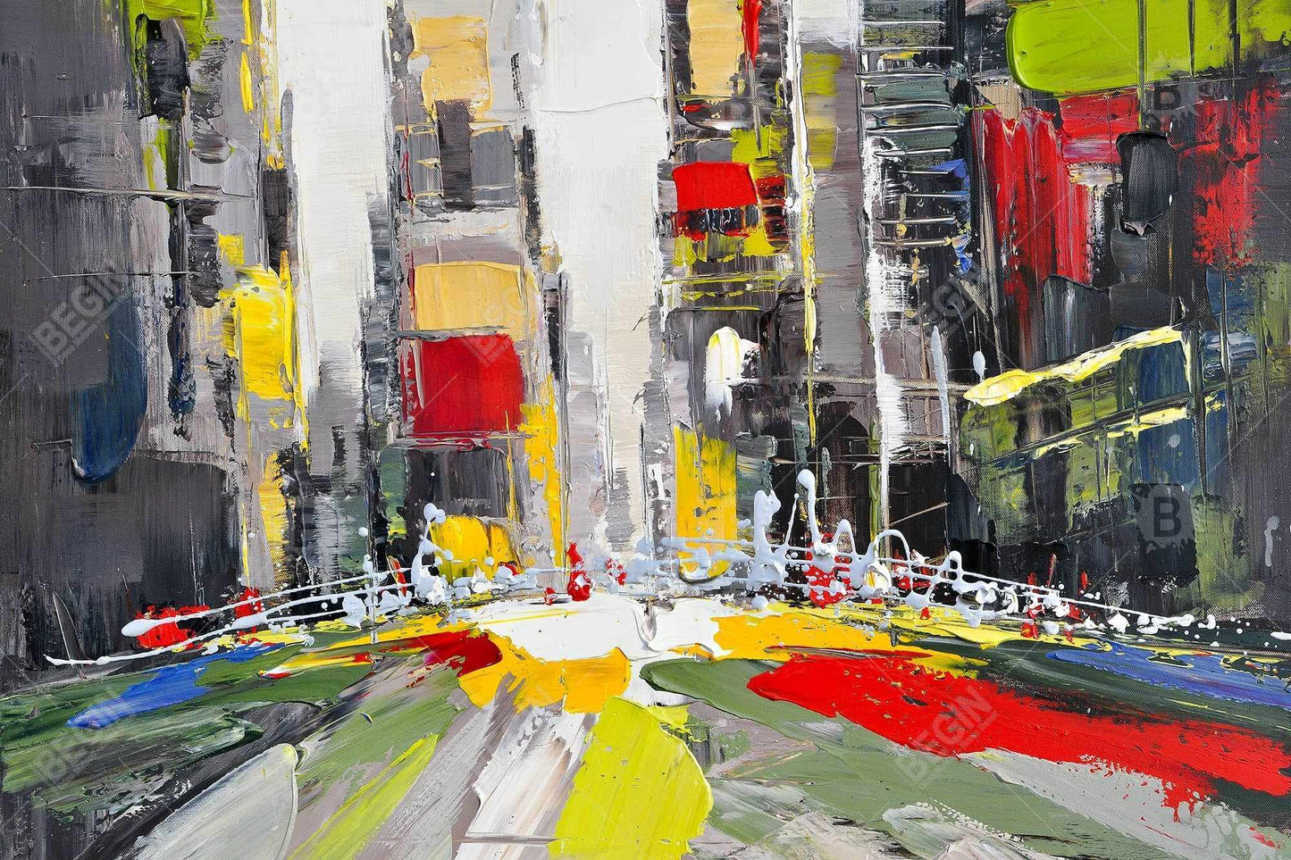 Abstract Texturized Cityscape Canvas | Modern Home Decor Art