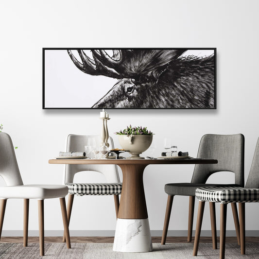 Moose Plume Deer Bedroom Canvas | Framed Wall Art Decor