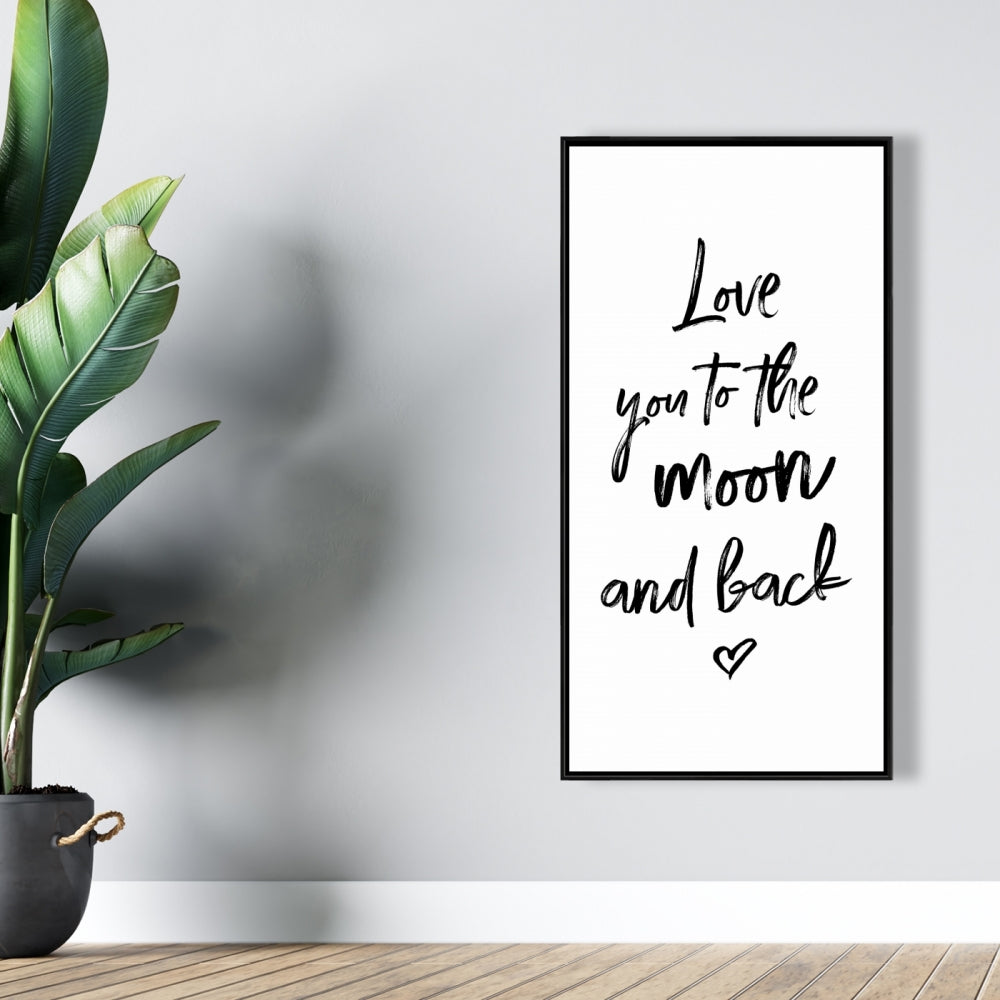 Je t'aime jusqu'à la lune et retour | Décoration romantique sur toile encadrée