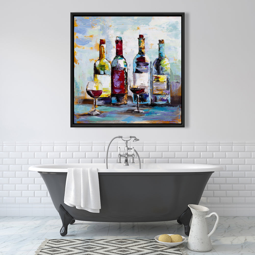 Wine Tasting Framed Canvas - Object Blue Home Decor Art