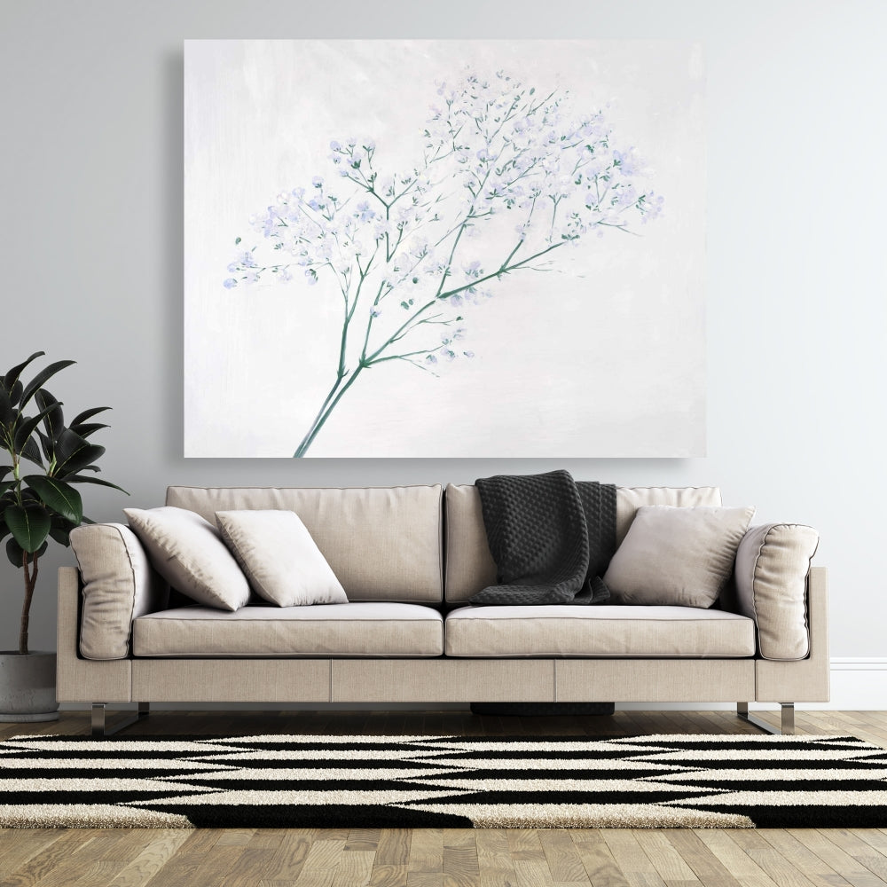 Botanical Bedroom Canvas | Minimalist Baby's Breath Bouquet