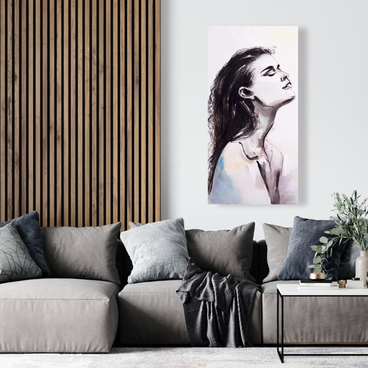 Purple Bedroom Romantic Canvas - Bare Skin Home Decor Art