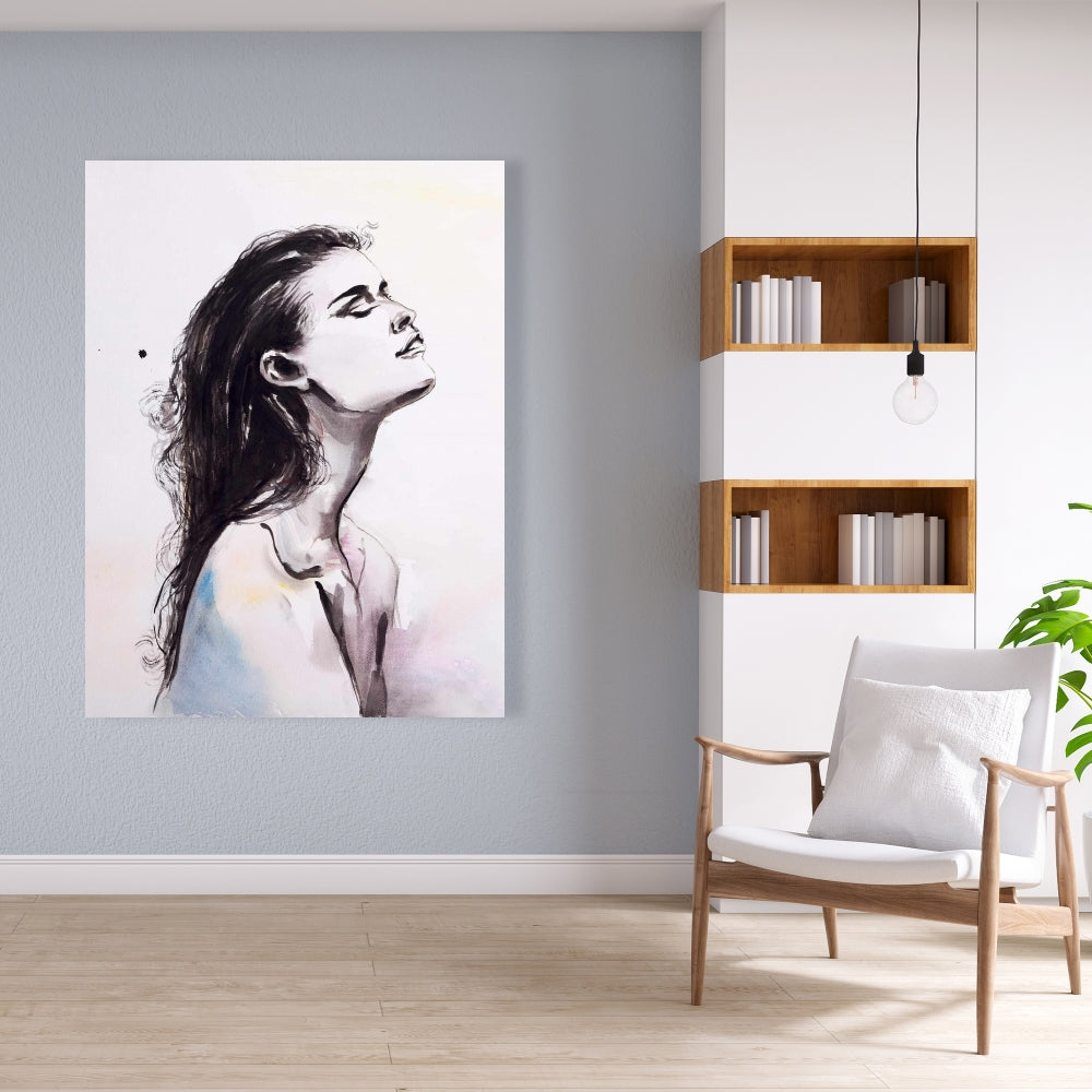 Purple Bedroom Romantic Canvas - Bare Skin Home Decor Art