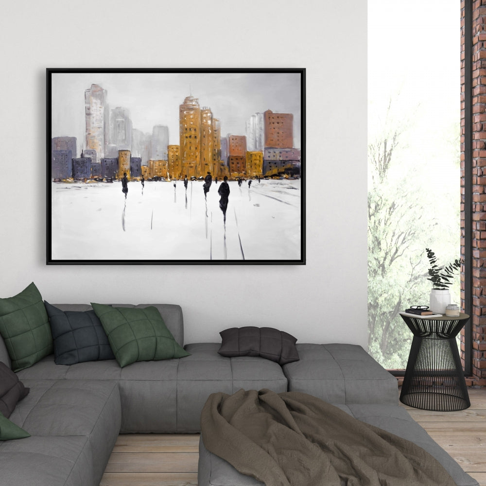 Toile encadrée « Ville à l'horizon » | Décoration de chambre moderne
