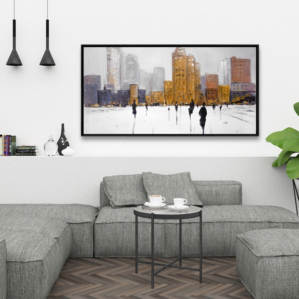 Toile encadrée « Ville à l'horizon » | Décoration de chambre moderne