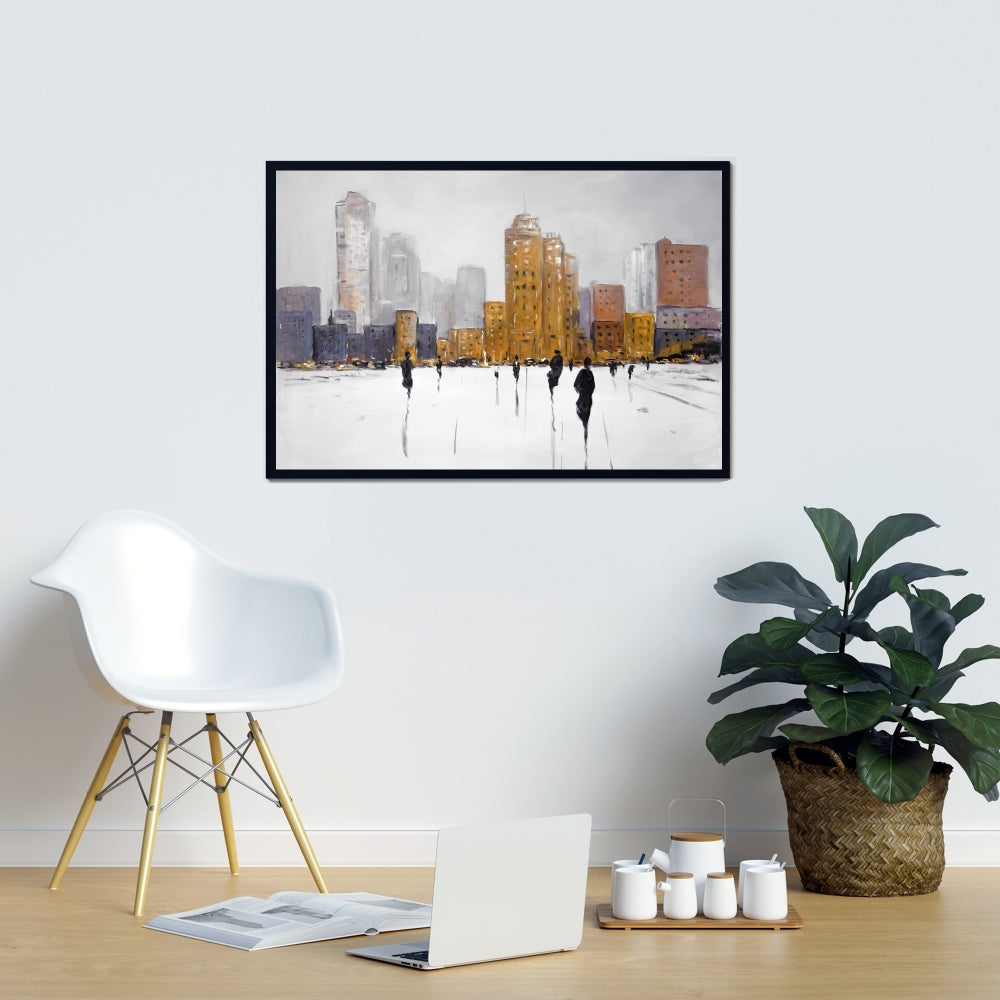 Toile encadrée « Ville à l'horizon » | Décoration de chambre moderne